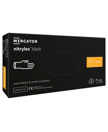 Echipamente veterinari - Manusi nitril nepudrate Nitrylex Black, cutie 100 bucati