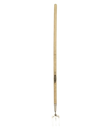 Furci si greble - Mini furca gradinarit cu 3 coarne inox, coada lemn extralung, Spear & Jackson Traditional Stainless