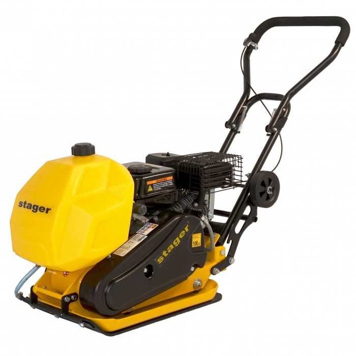 Stager PCB90 Placa compactoare usoara, Loncin G200F benzina, rezervor apa, roti, covor silicon [1]