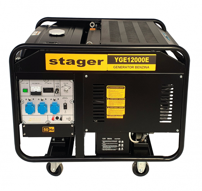 Stager YGE12000E Generator open-frame 10kW, monofazat, benzina, pornire electrica [2]