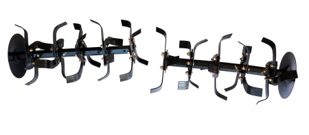 Accesorii pentru motocultoare - ProGARDEN Ansamblu sapare, hex 32mm, 2x4x(3+1+1+D) segmente, flanse extensie fara cutite pentru Campo