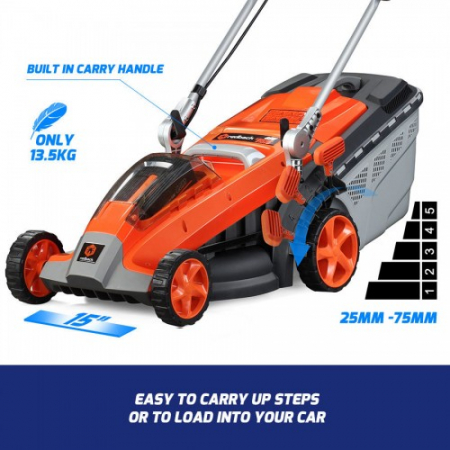 Masini de tuns gazonul - Redback E137C Masina de tuns gazon acumulatori 40V, 370mm, 40L, reglaj central, solo