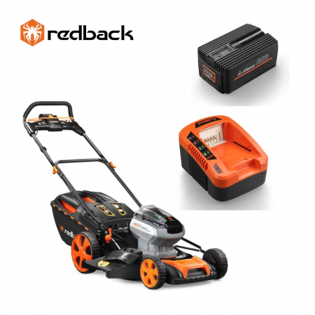 Echipamente pentru gradina - Redback Pachet E146C+EP60+EC50 Masina de tuns gazonul pe acumulatori, 457mm, acumulator 40V/6Ah, incarcator 40V/5A