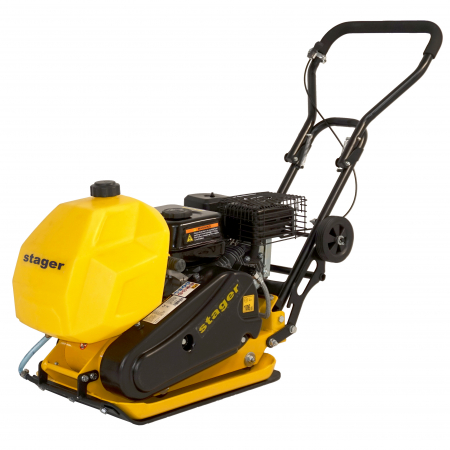 Utilaje pentru compactat - Stager PCB90 Placa compactoare usoara, Loncin G200F benzina, rezervor apa, roti, covor silicon
