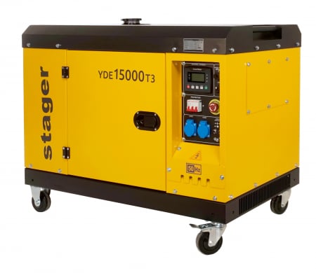 Generatoare de curent diesel si benzina/GPL - Stager YDE15000T3 Generator insonorizat 14kVA, 19A, 3000rpm, trifazat, diesel, pornire electrica