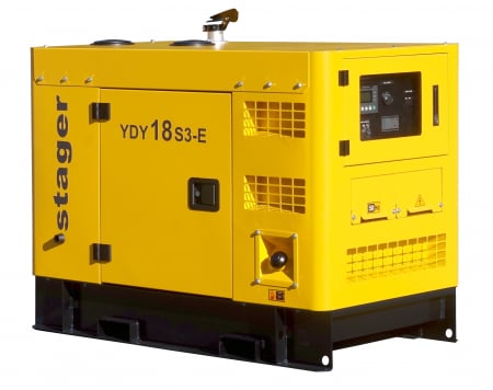 Generatoare de curent diesel si benzina/GPL - Stager YDY18S3-E Generator insonorizat 18kVA, 23A, 1500rpm, trifazat, diesel