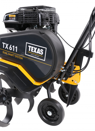 Motocultoare - Texas TX611TG, motocultor profesional, transmisie dublu arbore, benzina, 4kW, latime 300-850mm, adancime 330mm, 2 viteze, garantie pe viata cutite