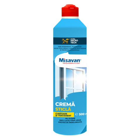 Solutii de curatare suprafete - Cremă Tratament Sticlă Misavan – 500ml, Curățare și Protecție Suprafață Vitrată
