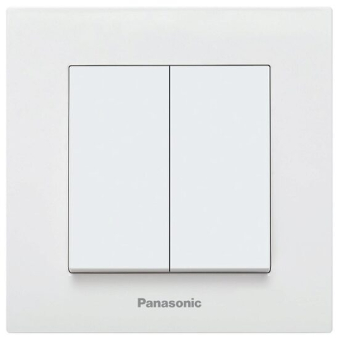 Instalații electrice - Întrerupător dublu Panasonic alb