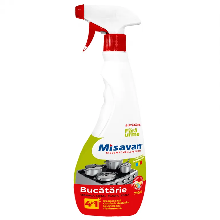 Produse pentru bucatarie - Soluție curățare bucătărie Misavan 4 în 1, 750 ml