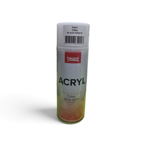 Vopsele spray - Spray vopsea acrilică neagră mată Beorol S9001, 400 ml