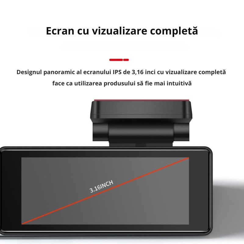 Cameră Auto de Bord Duală 2K + Cameră Spate Full HD, DashCam DVR Ultra HD, Ecran LCD 3.16”, Wi-Fi, Super Night Vision, G-Senzor, Monitorizare Parcare, Unghi 140°, Alimentare ACC la Panoul de Sigurante [4]
