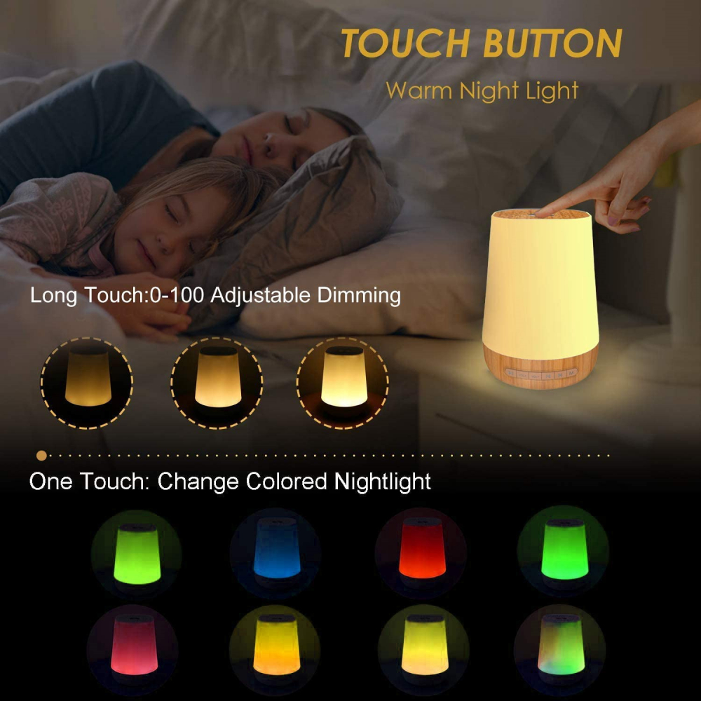 Disipozitiv Sunete Albe, 34 Sunete pentru Bebelusi, Copii si Adulti, Lumina de Veghe RGB, Bluetooth, Incarcare USB-C, Timer, Control din Aplicatia Mobila, White Noise [4]