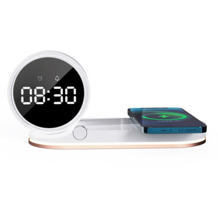 Incarcator Wireless Rapid, 15W Fast Charger cu Ceas Digital, Alarma si Lumina Ambientala Reglabila, Aida HER® [3]