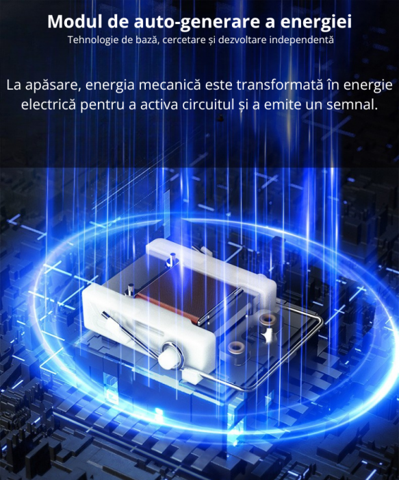 Întrerupător Triplu Cinetic Fără Fir cu 3 Controllere Wireless | Control RF pentru Lumini & Aparate [3]