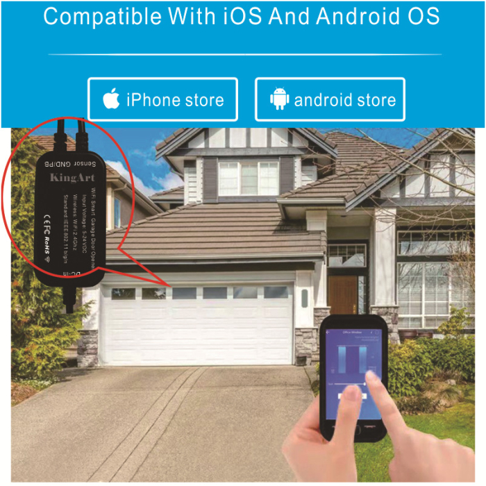 Kit Comutator Controler Usa Garaj WIFI prin Aplicatia TUYA, Sincronizare cu ALEXA si Google Home, Aida HER [1]