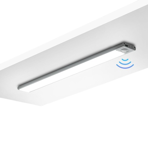 Lampa Inteligenta LED cu Senzor de Miscare, Ultra Slim, 40 cm, Reincarcabila USB-C, 3 Temperaturi Culoare, Intensitate Reglabila, Suport Magnetic, Aluminiu, Argintiu, Pentru Bucatarie, Hol, Dressing [1]