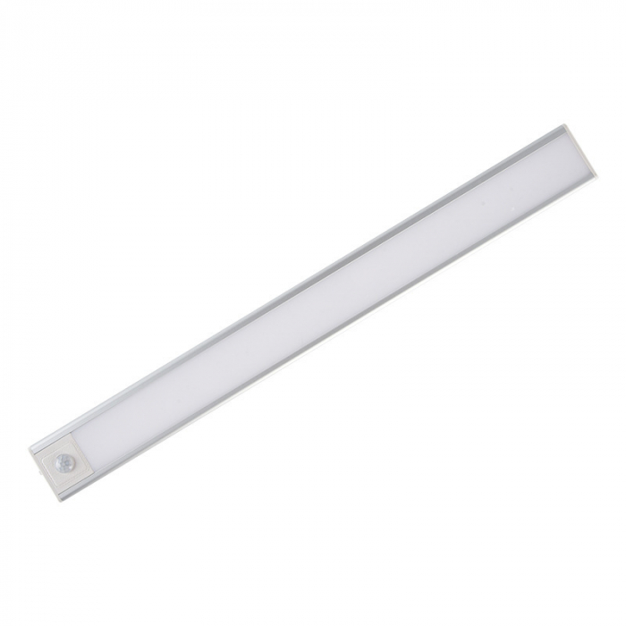 Lampa Inteligenta LED cu Senzor de Miscare, Ultra Slim, 40 cm, Reincarcabila USB-C, 3 Temperaturi Culoare, Intensitate Reglabila, Suport Magnetic, Aluminiu, Argintiu, Pentru Bucatarie, Hol, Dressing [2]