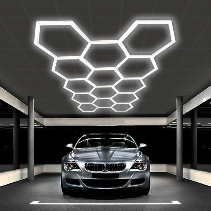 Lampa LED cu 14 Hexagoane tip Fagure, 520W, 4070x2390 mm, 6500K, Modulara [2]