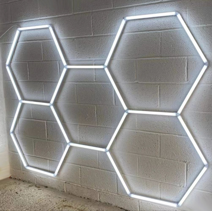 Lampa LED cu 5 Hexagoane tip Fagure, Honeycomb, 168W, 2444x1707 mm, 6500K, Modulara [2]