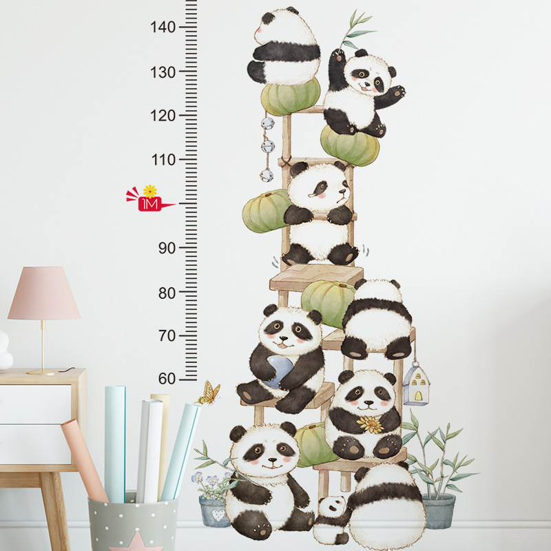 Metru Sticker Autocolant pentru Masurare Inaltime Copii, Ursi Panda, 120x75 cm [3]