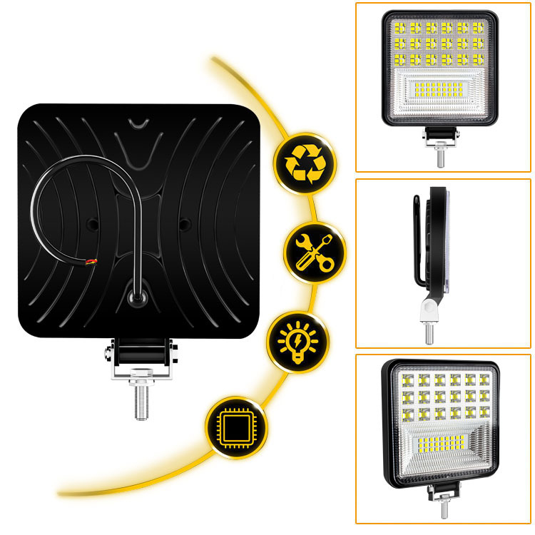 Proiector Auto 126W, 6000K, Off-Road, ATV, Camion, Utilaj, 12V-30V, Waterproof [3]