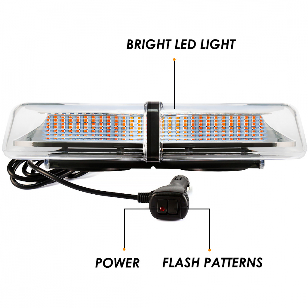 Rampa Avertizare LED, Lampa Girofar Stroboscop 72W, 12V-24V, 16 Moduri, Fixare Magnetica, Alimentare la Bricheta [3]