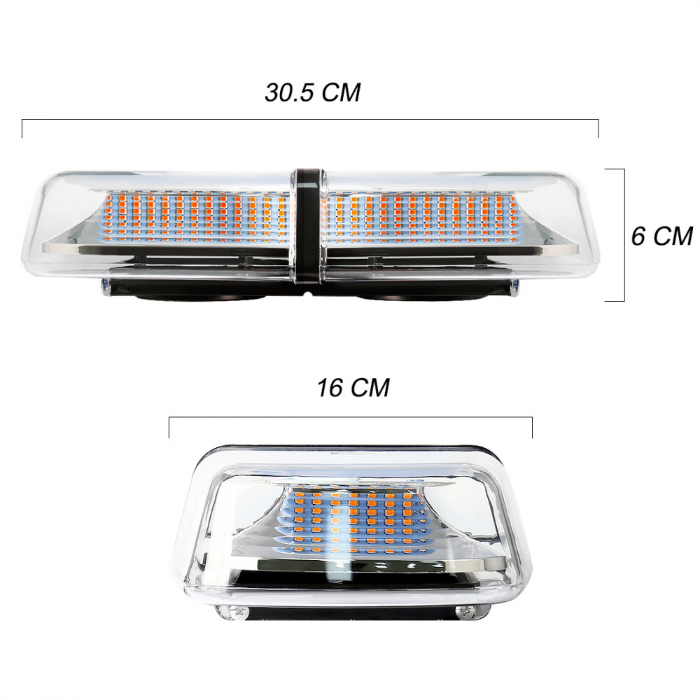 Rampa Avertizare LED, Lampa Girofar Stroboscop 72W, 12V-24V, 16 Moduri, Fixare Magnetica, Alimentare la Bricheta [4]