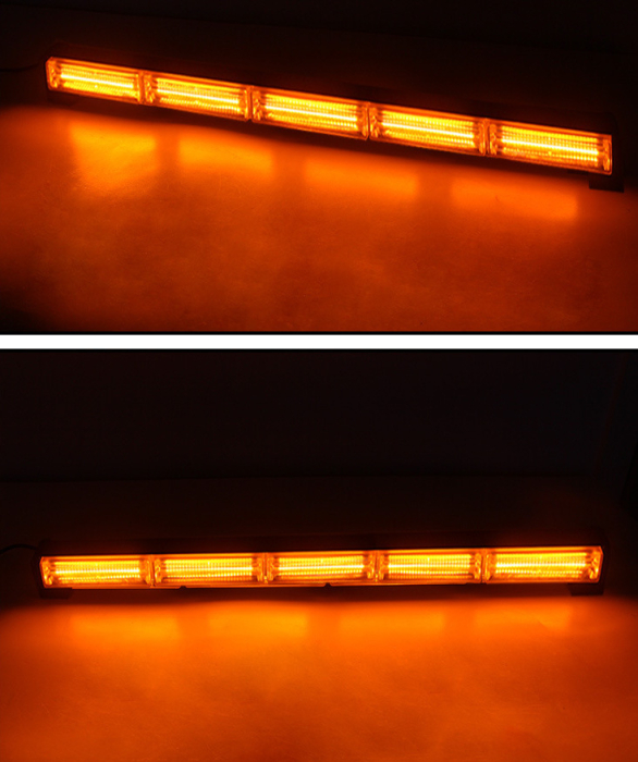 Rampa de Avertizare Stroboscopica LED, Controler Si Buton On/Off, Lumina Galbena, 12-24V, 48cm [3]