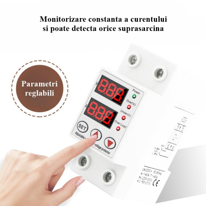 Releu Digital cu Protectie la Supratensiune si Suprasarcina, Reglabil, 40A, Aida HER® [3]