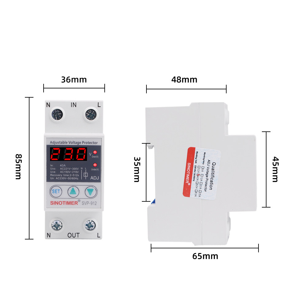 Releu Digital Monofazic cu Protectie la Suprasarcina si Supratensiune, Afisaj LED, Reglabil, 40A [4]