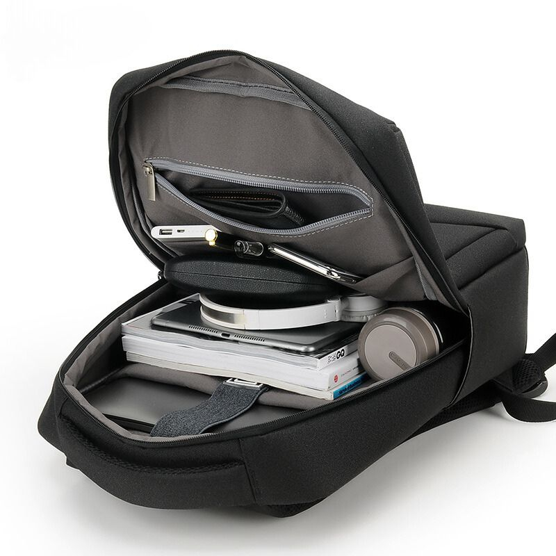 Rucsac Multifunctional, Smart Casual, Business si Calatorii, Rezistent la Apa si Zgarieturi, cu Port USB, Bareta Reglabila, Unisex, Spatios si Respirabil, Compatibil cu Laptop 15.6", Negru [4]