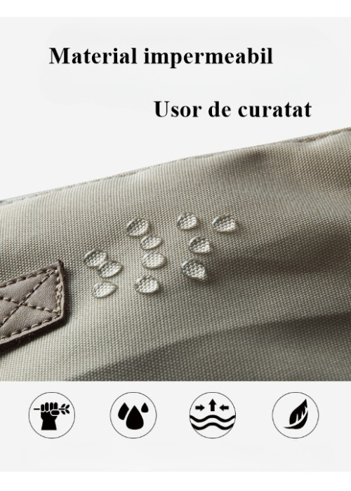Rucsac pentru Mamici, Bebelusi si Copii, Multifunctional, Impermeabil, Prindere Carucior / Troler, Gri-Negru [5]