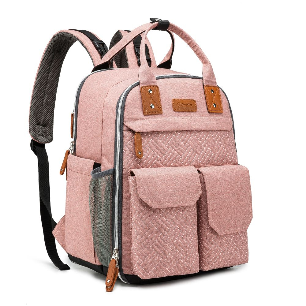 Rucsac pentru Mamici, Bebelusi si Copii, Multifunctional, Impermeabil, Prindere Carucior / Troler, Roz [3]