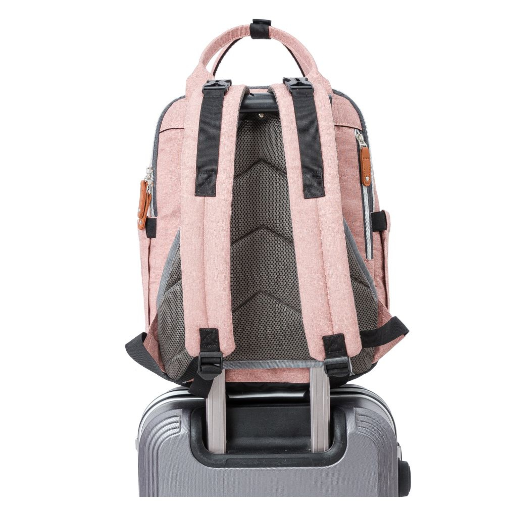 Rucsac pentru Mamici, Bebelusi si Copii, Multifunctional, Impermeabil, Prindere Carucior / Troler, Roz [2]