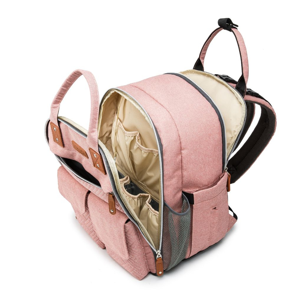 Rucsac pentru Mamici, Bebelusi si Copii, Multifunctional, Impermeabil, Prindere Carucior / Troler, Roz [7]