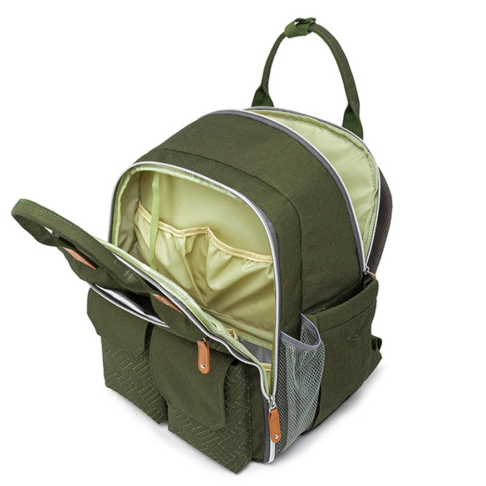 Rucsac pentru Mamici, Bebelusi si Copii, Multifunctional, Impermeabil, Prindere Carucior / Troler, Verde [2]