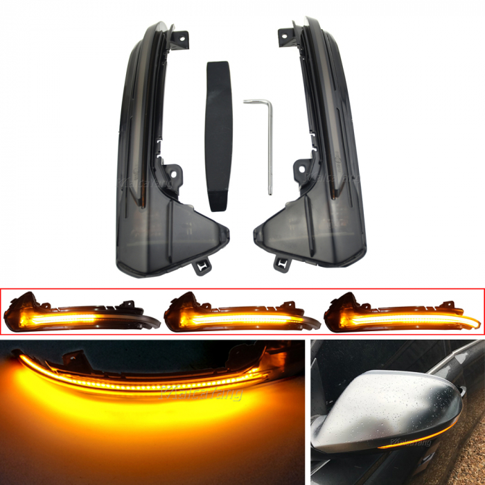 Semnalizari LED Dinamice Oglinzi Audi A6 C7, C7.5, S6, 4G, Secvențiale, Fumurii [3]