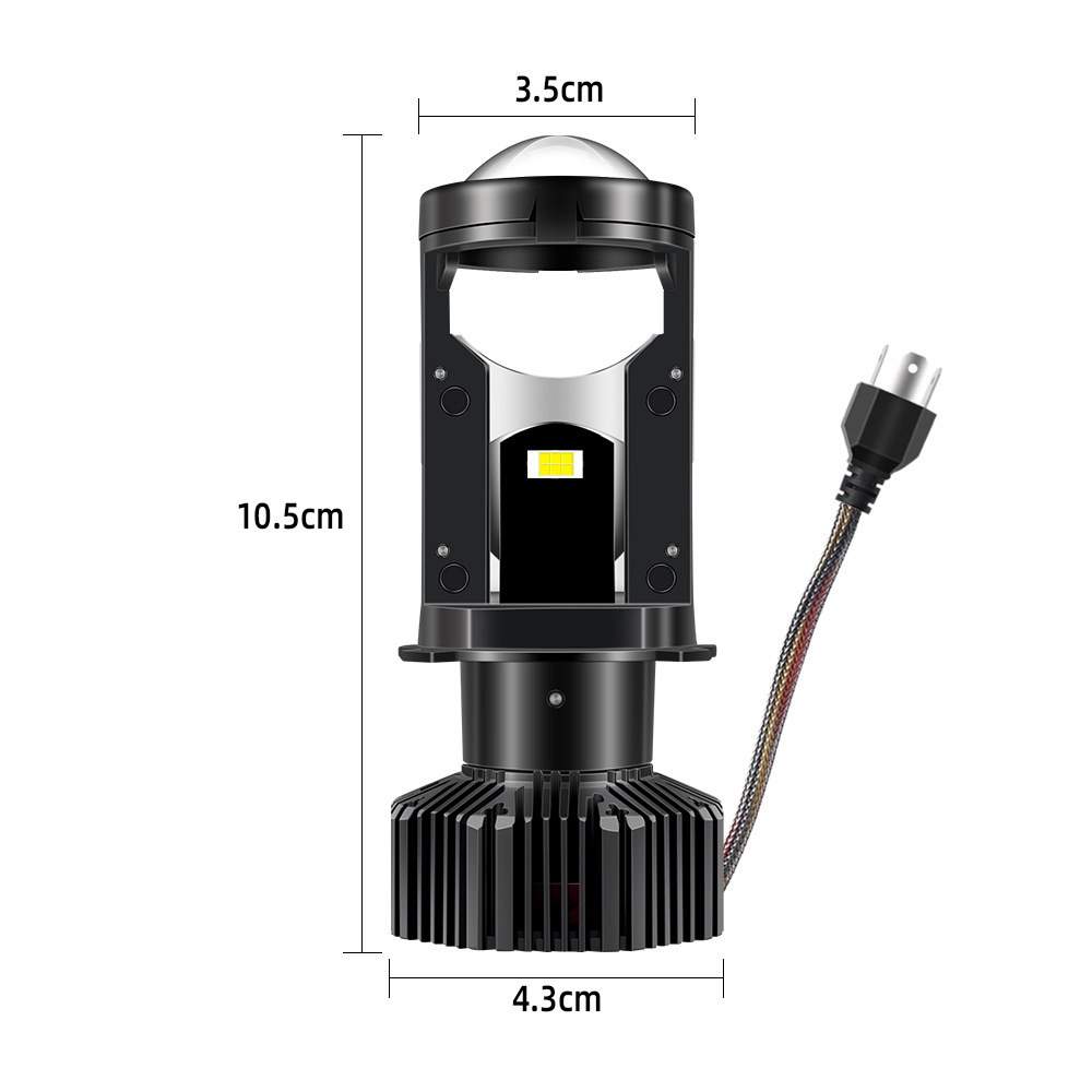 Set 2 Becuri H4 LED cu Lupa, Canbus, 16000LM, 80W, 6000K, Aida HER® [3]