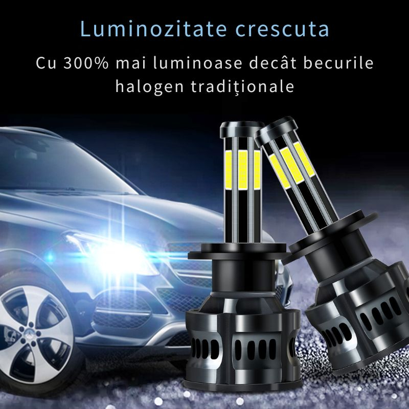 Set 2 Becuri LED Auto H1, Canbus, 6000K, 50W, 10000LM, Iluminare Completă 360° [4]