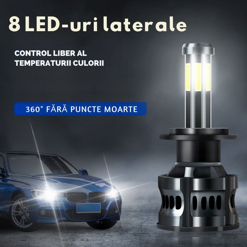 Set 2 Becuri LED Auto H1, Canbus, 6000K, 50W, 10000LM, Iluminare Completă 360° [1]