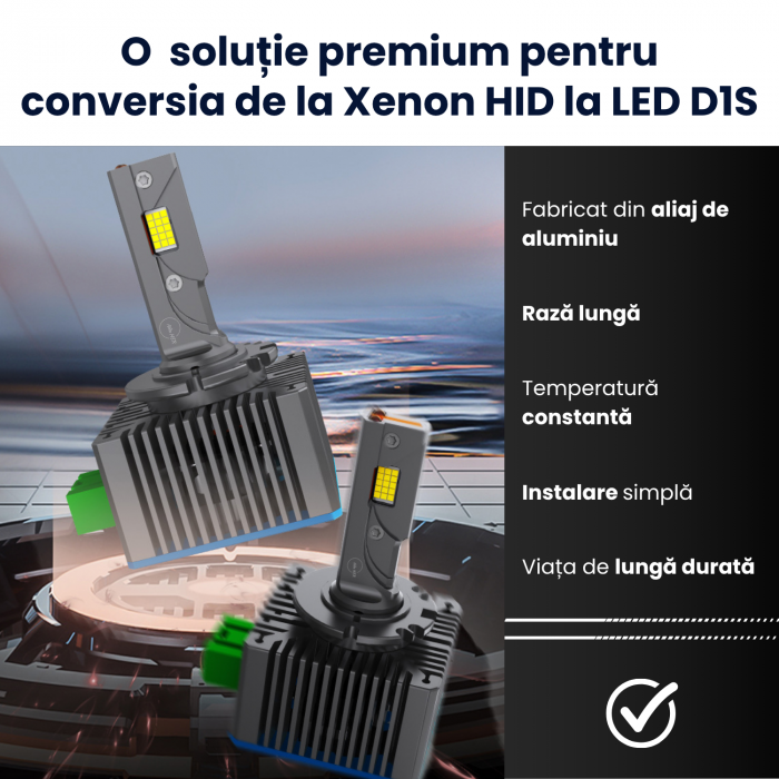Set 2 Becuri LED D1S / R, Canbus, 12000LM, 110W/Set, 6000K, Premium Plug&Play, Conversie Xenon HID to LED Chip Cree [2]