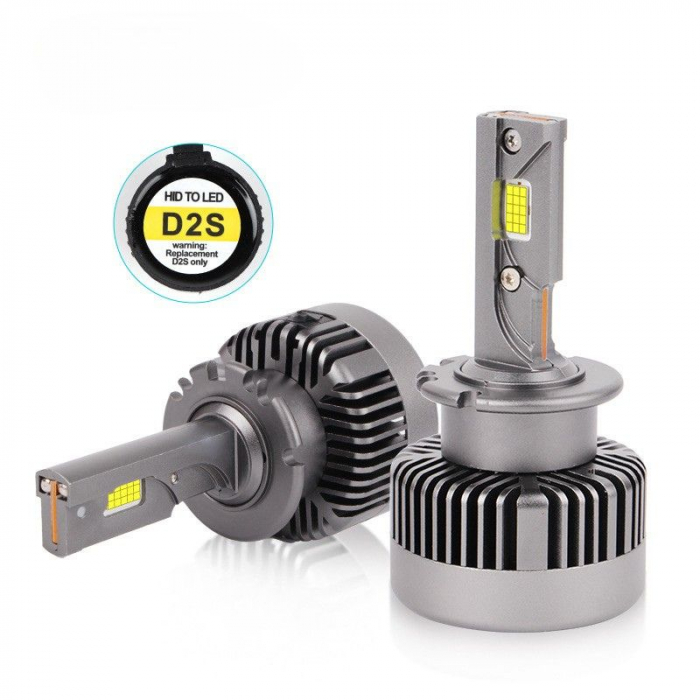 Set 2 Becuri LED D2S/D2R 12000LM 6000K, Conversie Xenon HID la LED, Canbus, 900W, Chip Cree, Plug & Play Premium [5]