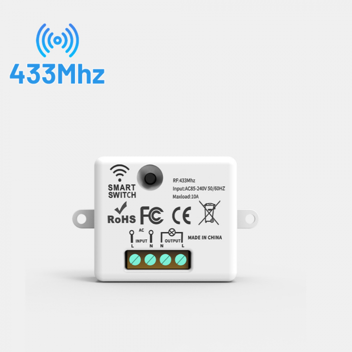 Set 2 Intrerupatoare cu Revenire Fara Fir si 1 Controller Wireless (RF433), Cap-Scara, Control al Luminilor si Aparatelor, Alb [7]