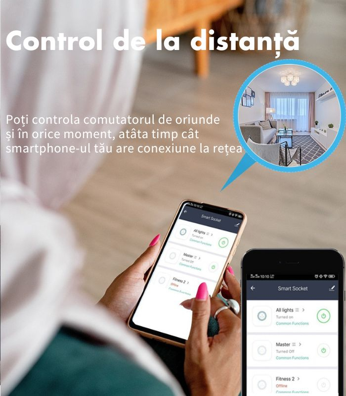 Set 2 Prize Inteligente Smart, WiFi, 20A, Monitorizare Consum, Programabile, Wireless, Control Vocal, Compatibile Alexa si Google Assistant, Android/iOS [4]
