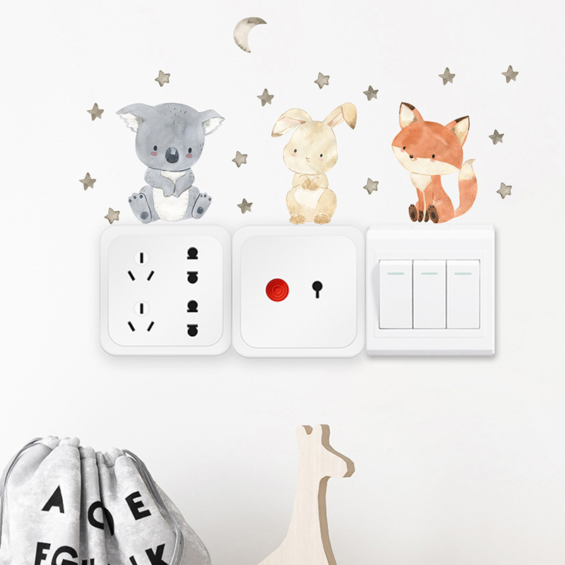 Set 6 Stickere Autocolante Decorative cu Animale pentru Intrerupator sau Priza, 8x7 cm/buc [3]