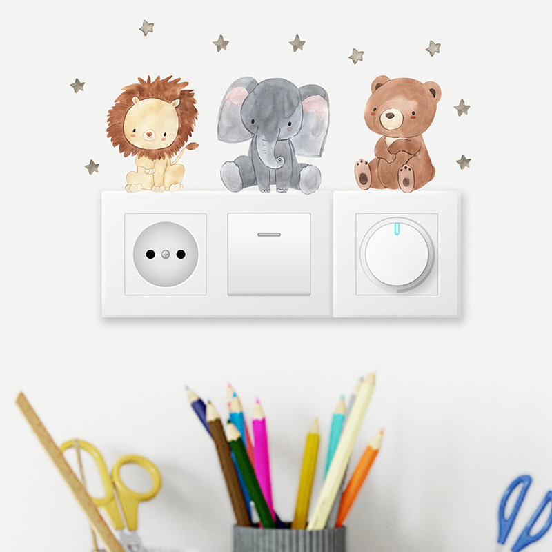 Set 6 Stickere Autocolante Decorative cu Animale pentru Intrerupator sau Priza, 8x7 cm/buc [2]
