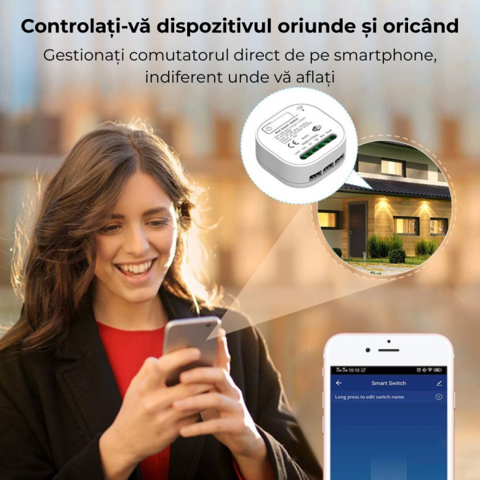 Set Întrerupător Dublu Cinetic Fără Fir + 2 Controllere Smart Wi-Fi – Control Lumini și Aparate prin Aplicație Mobilă [4]
