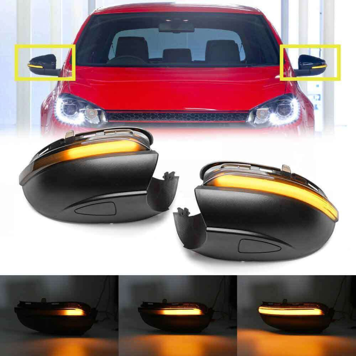 Set Semnalizare Dinamica LED Oglinda Exterioara VW Golf 6 Hatchback, Touran 1T3, Fara Gaura pentru Puddle Light [1]