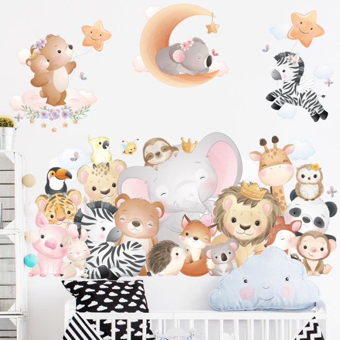 Sticker Autocolant Perete Copii, Animalele Junglei, 60x90 cm [2]